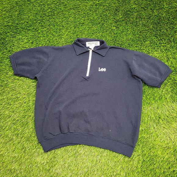 Vintage 80s LEE MOD 1/4-Zip Polo Shirt Womens Large 22x22 Boxy - Picture 1 of 11